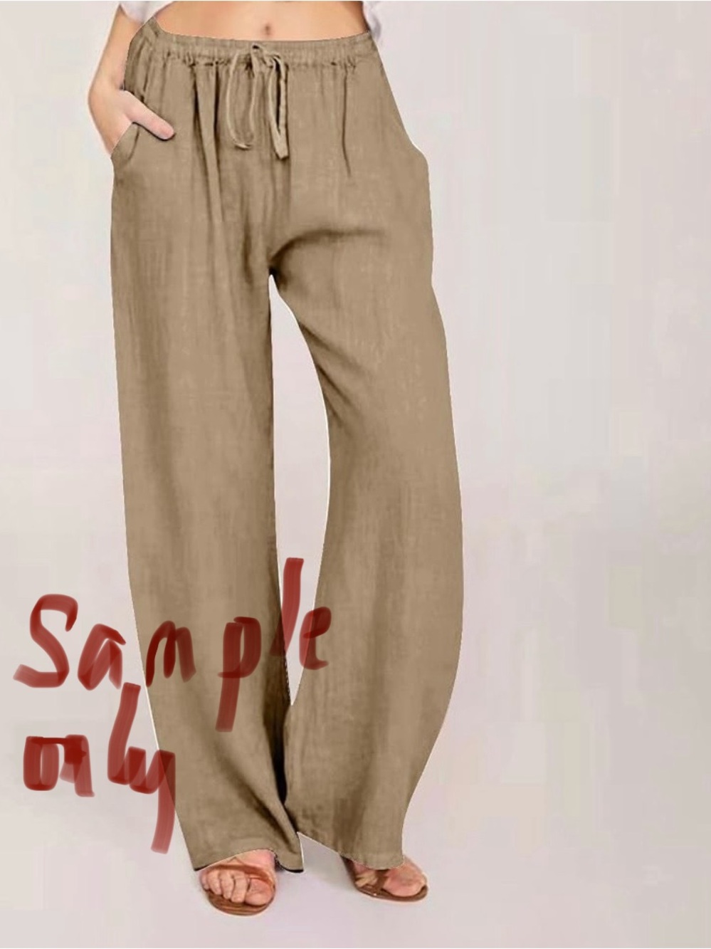 Christopher & Banks Wide-Leg Boho Linen- Blend Pants Size 8